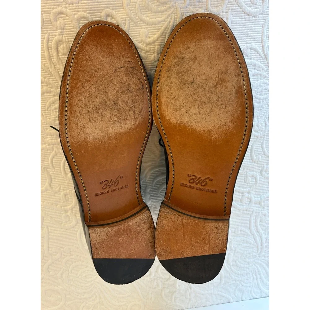 Brooks Brothers 346 Black Leather Cap‎ Toe Oxford Dress Shoes Men's Size 9.5D